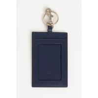 Leather Badge Holder with Hammered Detailing and Brand Lettering One Size Men thumbnail