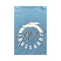 Trussardi Beachwear Men's Light Blue Cotton T-Shirt - M thumbnail