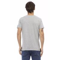Short Sleeve T-shirt with V-neck and Front Print M Men thumbnail