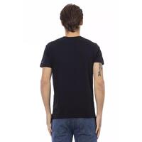 Short Sleeve T-shirt with V-neck and Front Print M Men thumbnail