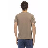 Short Sleeve T-shirt with V-neck and Front Print M Men thumbnail