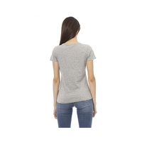 Trussardi Action Women's Elegant Gray Cotton-Blend Tee with Chic Print - M thumbnail
