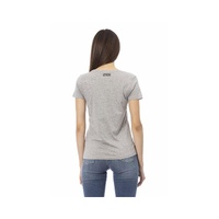 Trussardi Action Women's Chic Gray Cotton Blend Tee with Unique Print - XL thumbnail