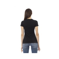 Trussardi Action Women's Chic Black Cotton Tee with Unique Front Print - S thumbnail
