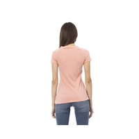 Trussardi Action Women's Elegant Pink Short Sleeve Tee with Chic Print - M thumbnail