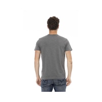 Trussardi Action Men's Chic Gray Cotton Tee with Statet Print - L thumbnail