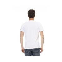 Trussardi Action Men's Elegant White V-Neck Tee with Front Print - M thumbnail