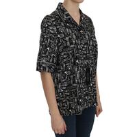 Musical Instrument Print Collared Top 44 IT Women thumbnail