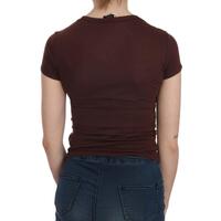 Crew Neck Short Sleeve Blouse with Logo Details 42 IT Women thumbnail