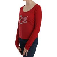Round Neck Long Sleeve Crystal Embellished Top Blouse 42 IT Women thumbnail