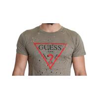 Authentic Brown Cotton Stretch T-Shirt with Round Neck and Short Sleeves L Men thumbnail