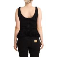 Ermanno Scervino Women's Black Cotton Sleevelesss Tank Casual Top - 2 IT thumbnail