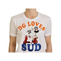 Dolce & Gabbana Crew Neck T-shirt with DG LOVES SUD Motive 36 IT Women thumbnail