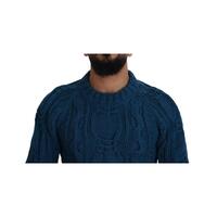 Blue Crewneck Pullover Sweater with Logo Details 44 IT Men thumbnail