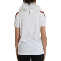 Dolce & Gabbana Women's White Cotton Christmas Sequin Fur T-shirt - 40 IT thumbnail