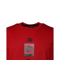 Dolce & Gabbana Men's Red DG Eye Cotton Crew Neck T-shirt - 44 IT thumbnail
