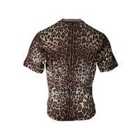 Dolce & Gabbana Men's Brown Leopard Crew Neck Short Sleeve T-shirt - 50 IT thumbnail