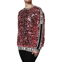 Dolce & Gabbana Women's Pink DG Queen Sequin Pullover Sweater - 40 IT thumbnail