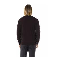 Embroidered Crew Neck Sweater in Extrafine Wool Merinos Fabric S Men thumbnail