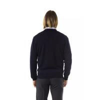 Embroidered V-neck Sweater in Extrafine Merino Wool XS Men thumbnail