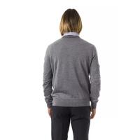 Embroidered V-neck Sweater in Extrafine Wool Merinos S Men thumbnail