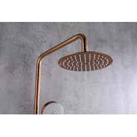 2023 Brushed Rose Gold Copper Solid Stainless Steel 304 made shower set w diverter 200 mm head sprayer hand held head thumbnail