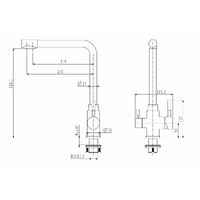 2023 Brushed Brass Gold L shape 3 way filter water kitchen mixer tap faucet Stainless steel Made PVD plated thumbnail