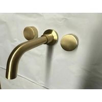 2021 New Burnished Gold Brushed Brass mixer WaterMark WELS round taps wall faucet basin thumbnail