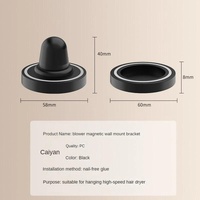 Wall Mounted Magnetic Blower Holder for Nozzles - no Punch Needed - For Dyson Hair Dryer thumbnail