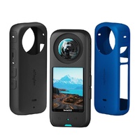 Amagisn Silicone Protective Cover for Insta360 X3 Body - Body+Lens Case (Black) thumbnail