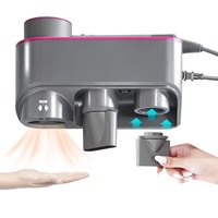 Wall Mounted Hair Dryer Bracket Storage Rack Black Nickel - With Hand Dryer Purple Red thumbnail