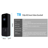 Wireless Wifi Video Doorbell With Night Vision And Ai Recognition - 720P - 2600 Mah thumbnail
