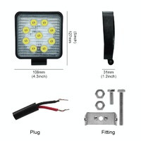6.7W White Light Square - Shaped Waterproof Car Boat Marine Work Lights Spotlight Led Bulbs Dc 9 - 30V thumbnail