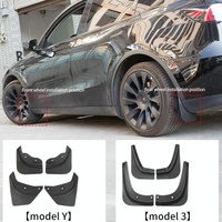 4Pcs / Set Splash Guards Matte Fender No Drilling Required Upgraded Pp Material - For Tesla Model Y thumbnail