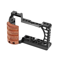 Wood Handle Metal Camera Cage For Sony A6400 / A6300 / A6100 / A6000 Stabilizer Rig thumbnail