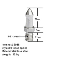 2 Stainless Steel 3 / 8 Feet Screws For Slr Tripod thumbnail