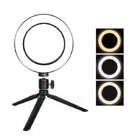 16cm Dimmable Led Selfie Ring Light with Tripod thumbnail