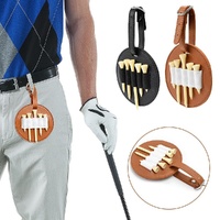 Double-sided Leather Golf Spike Insert Bag - Outdoor Waist Hanging Storage - Double-Sided Brown thumbnail