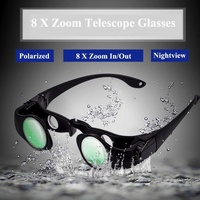 Zoomable Fishing Binoculars - Gray Clip 8X Magnification thumbnail