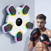 Bluetooth Music Boxing Machine - 4 Modes 9 Speeds Colourful Lights - With Kids Golves White thumbnail