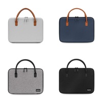 Waterproof Leather Computer Bag - Multifunctional Navy Blue thumbnail