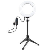 6.2 Led Ring Light with Usb 3 Modes Dimmable Desktop Tripod Cold Shoe Ball Head thumbnail