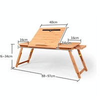 Adjustable Folding Laptop Desk for Bed with Card Slot and Lazy Computer Design thumbnail