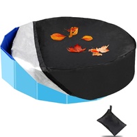 Round Foldable Pool Cover - Dustproof & Sunscreen - 162x30cm - Black / Silver thumbnail