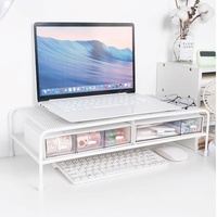 Desk Organizer Bracket for Elevated Computer Monitor - Wrought Iron - Double Layer thumbnail