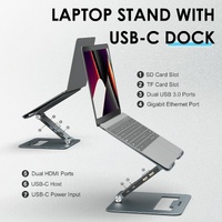 Adjustable Aluminum Laptop Stand with Type-c Docking Station thumbnail