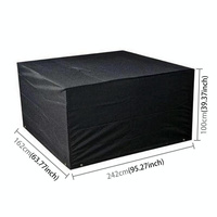 Outdoor Furniture Set Cover - Waterproof Anti-uv Dust-proof - 210d Oxford Cloth - 242x162x100cm - Black thumbnail
