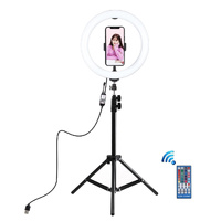 10.2 Rgbw Led Ring Light Kit with 1.1m Tripod Remote Ball Head and Phone Clamp thumbnail