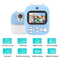 32g Instant Camera with 2.4 Display & Card Reader for Kids - 1200w Blue - 32G + Card Reader Pink thumbnail