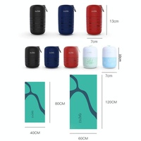 Double-sided Fleece Bath Towel - Quick-drying Small Blue thumbnail